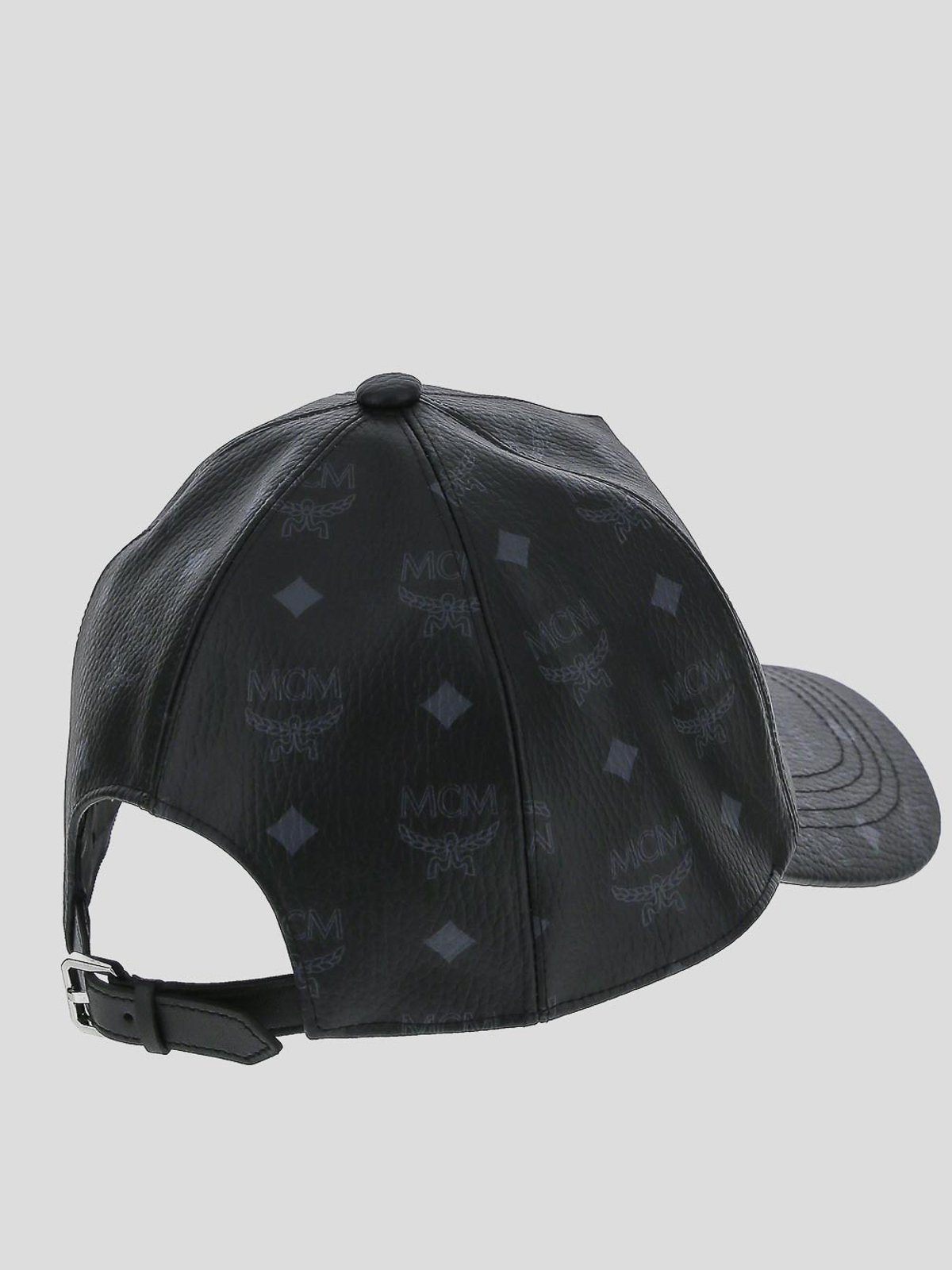Mcm hat in leather - Black - Women|MECBAMM01BK | thebs.com
