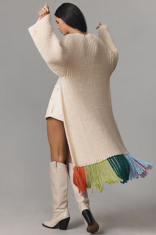 By Anthropologie Long Fringe Cardigan Sweater | Anthropologie