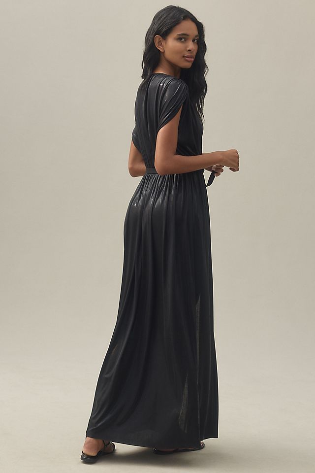 Norma Kamali Athena Deep-V Stretch Jersey Sheath Gown | Anthropologie
