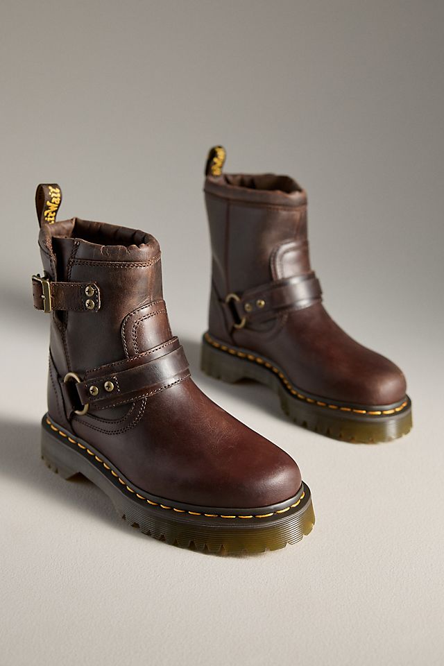 Dr. Martens Anistone Harness Moto Boots | Anthropologie