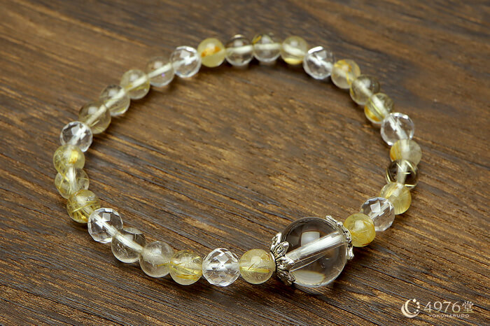 ルチルクォーツ・大玉メイン＋6mm パワーストーンブレスレット