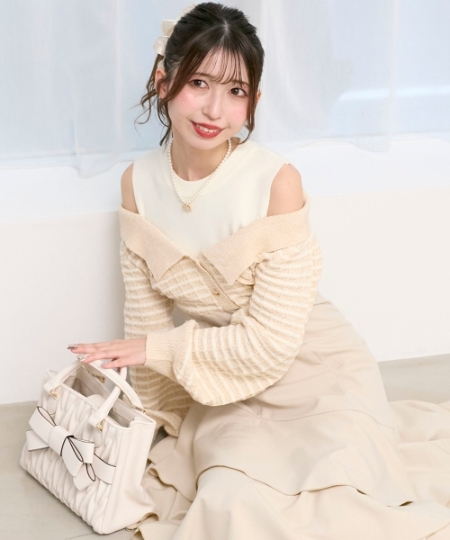 ツイードニットドッキングワンピース/MAJESTIC LEGON(マジェスティック