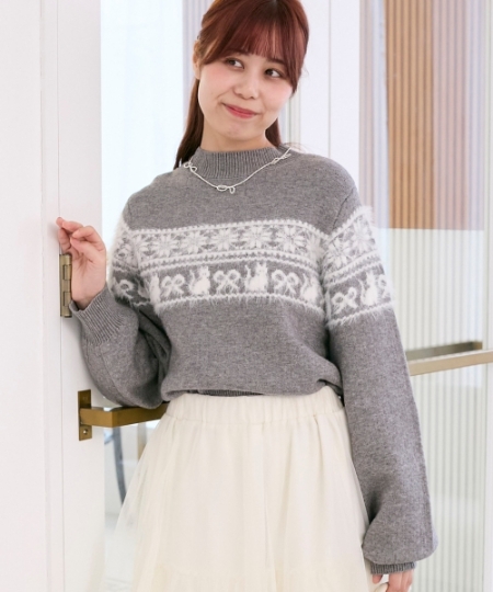 ネコチャンジャカードトップス/MAJESTIC LEGON(マジェスティックレゴン