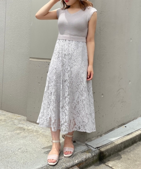 ニットドッキングレースワンピ/MAJESTIC LEGON(マジェスティックレゴン