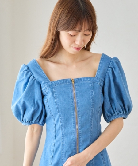 フロントジップデニムワンピース/MAJESTIC LEGON(マジェスティック