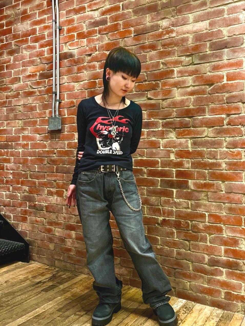 初期タグ ヒステリックグラマー '90 ガール柄 クロス キャミソール Y2K