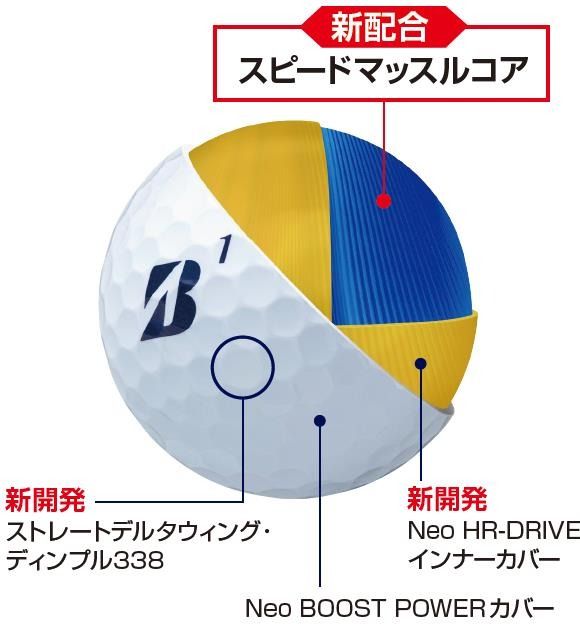 2025年モデル】ゴルフボール TOUR B JGR イエロー 1ダース