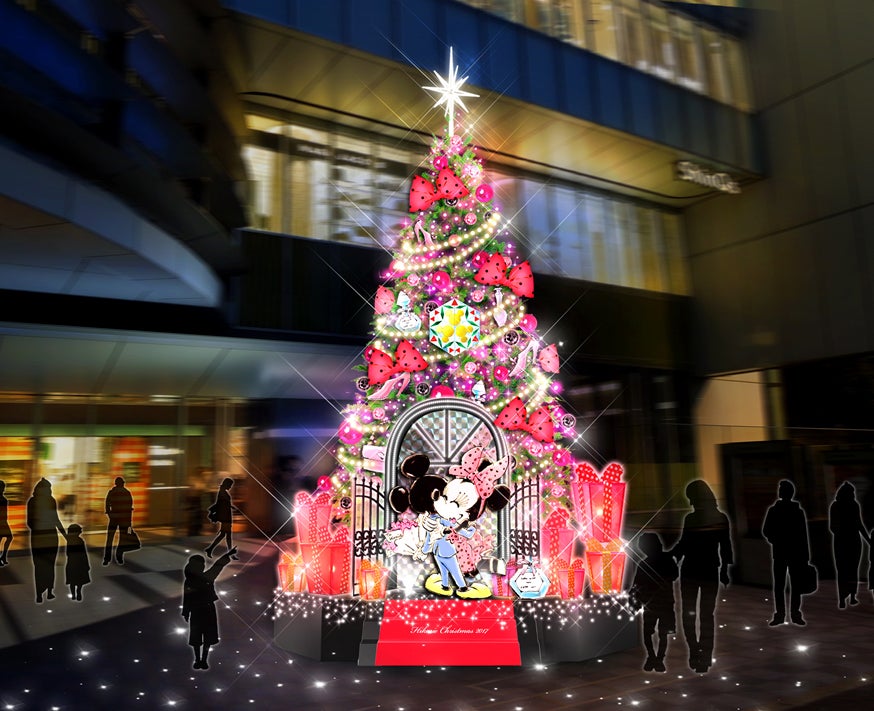 ミッキー＆ミニーがハグ！クリスマスの渋谷にディズニーの巨大ツリー