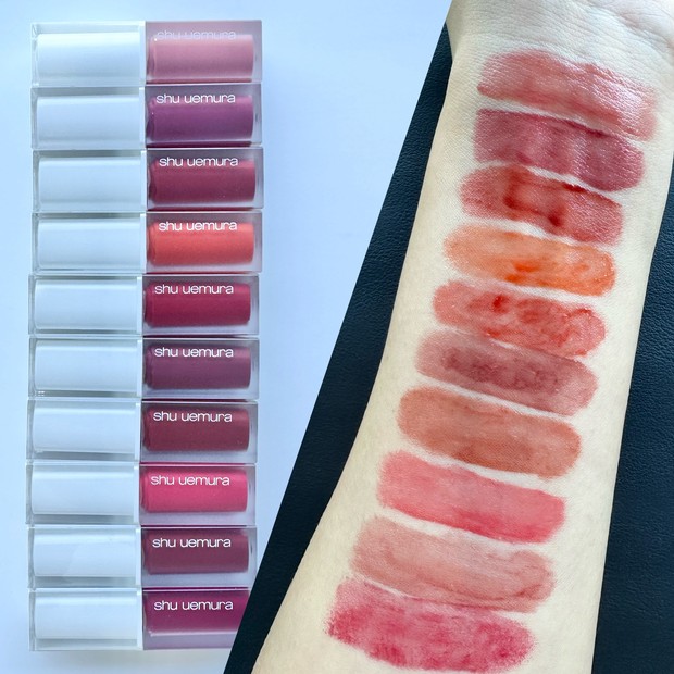 シュウ ウエムラの新作リップを全色スウォッチ！ 唇に自然な血色感と