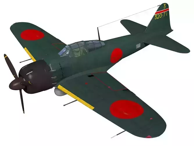 A6M8 Zero fighter Type 54 3D model | CGTrader