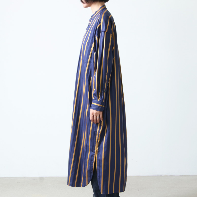 TICCA (ティッカ) ノーカラースクエアビッグロングシャツ