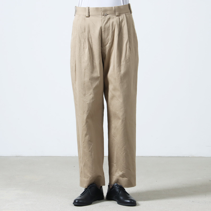 YAECA (ヤエカ) CHINO CLOTH PANTS TWO TUCK TAPERED / チノクロス