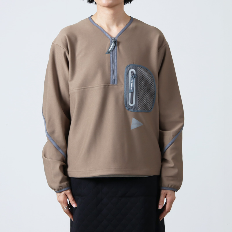 and wander (アンドワンダー) light fleece pullover / ライトフリース