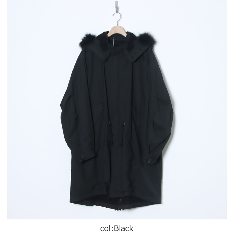 COMOLI (コモリ) コットンナイロン ミリタリーフーデッドコート