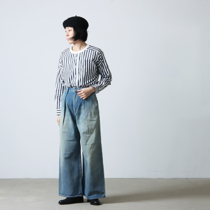 Graphpaper (グラフペーパー) Selvage Denim Two Tuck Wide Pants