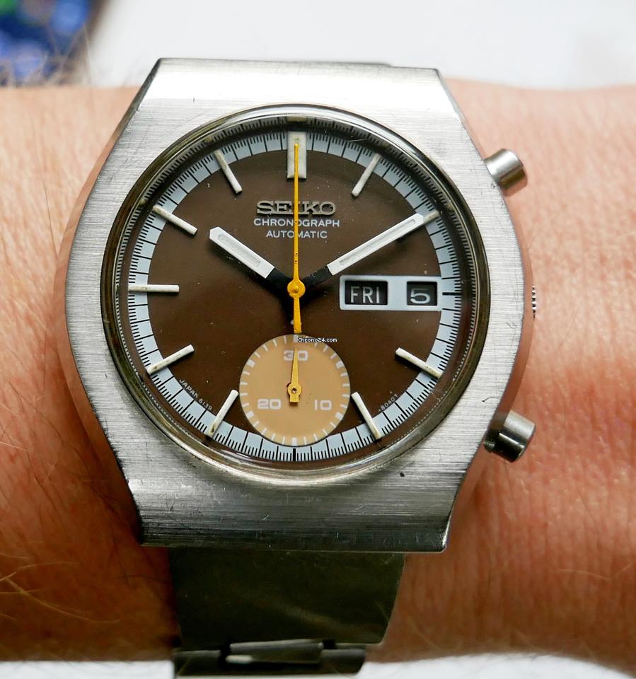 Seiko Chronograph 6139 8020 Automatic Chocolate Brown Dial for C