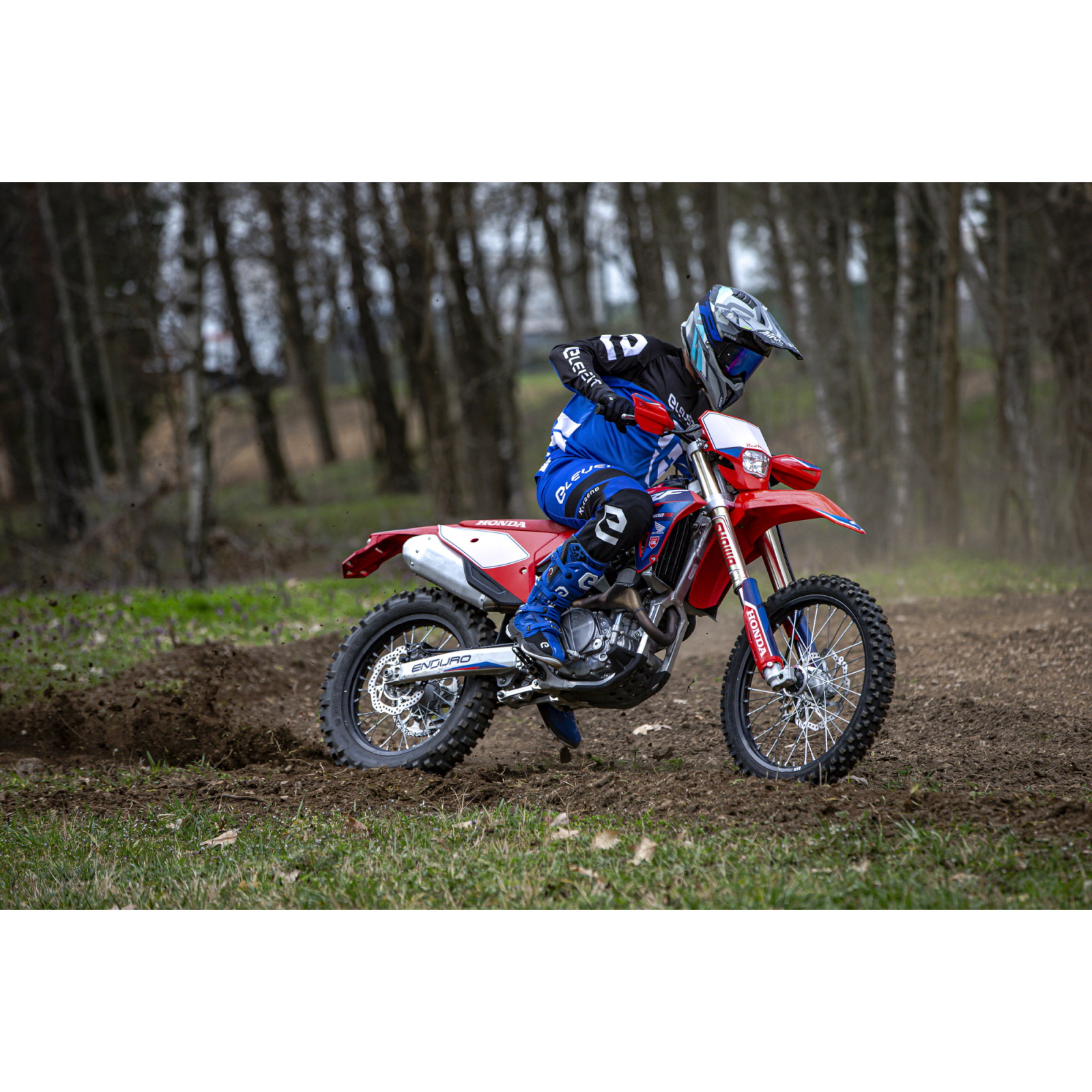 X レジェンド オフロードブーツ ブルー 25.5cm - バイク