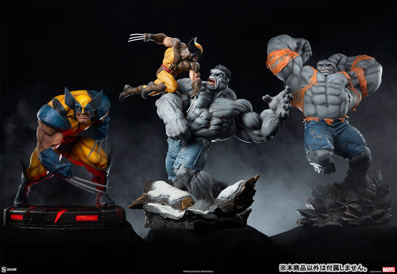 マーベル・コミック』マケット グレイ・ハルク vs ウルヴァリン[サイド