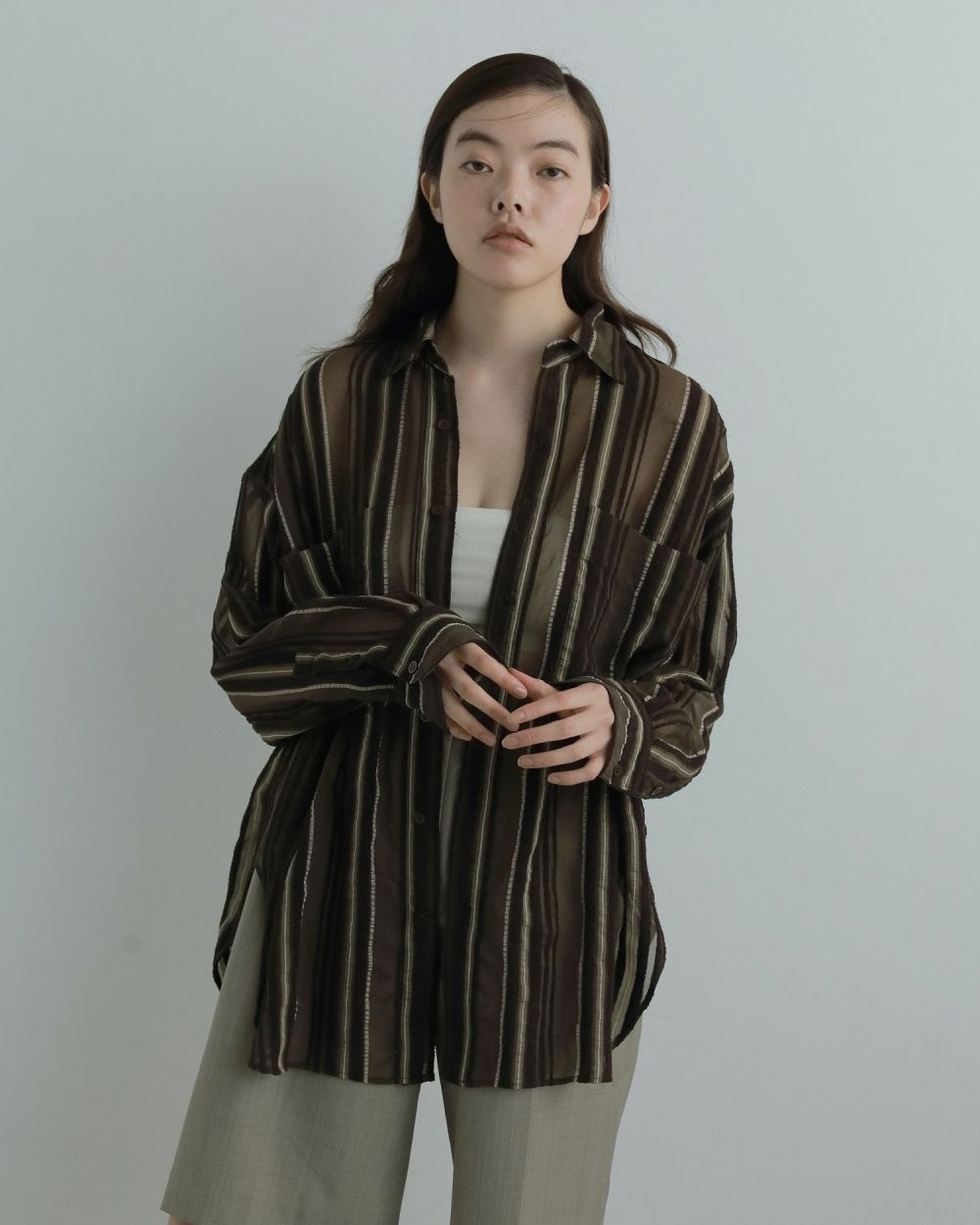 ànuke online store（アンヌーク） / Sheer Stripe ShirtsSheer Stripe