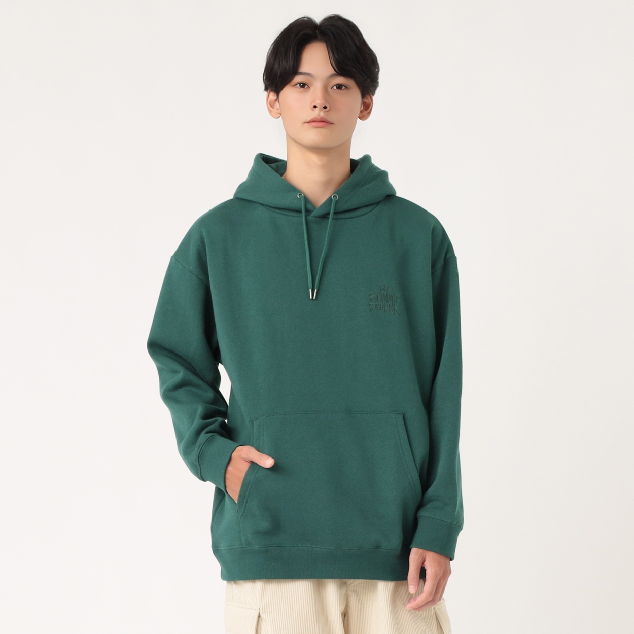 ウラキモウワンポイントパーカ メンズ Doublefocus(ダブルフォーカス