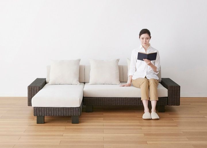 ケイ・ローソファ v01 カウチセット (ラタン)～床に近い暮らし