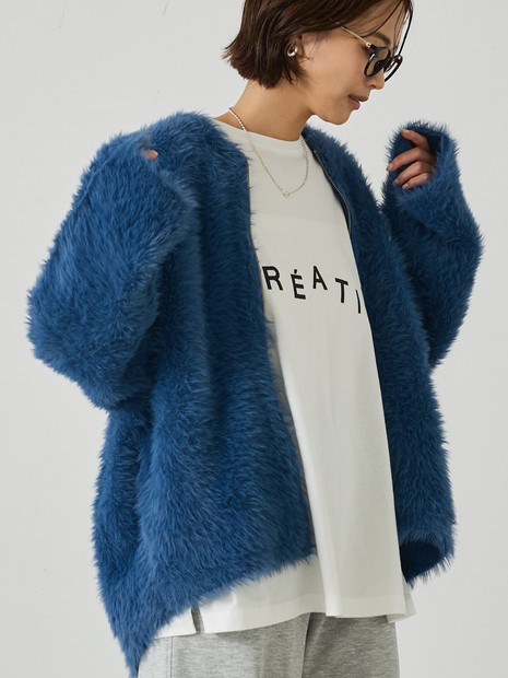 ナイロンフェザーニットカーディガン｜abahouse mavie / アバハウス マヴィ