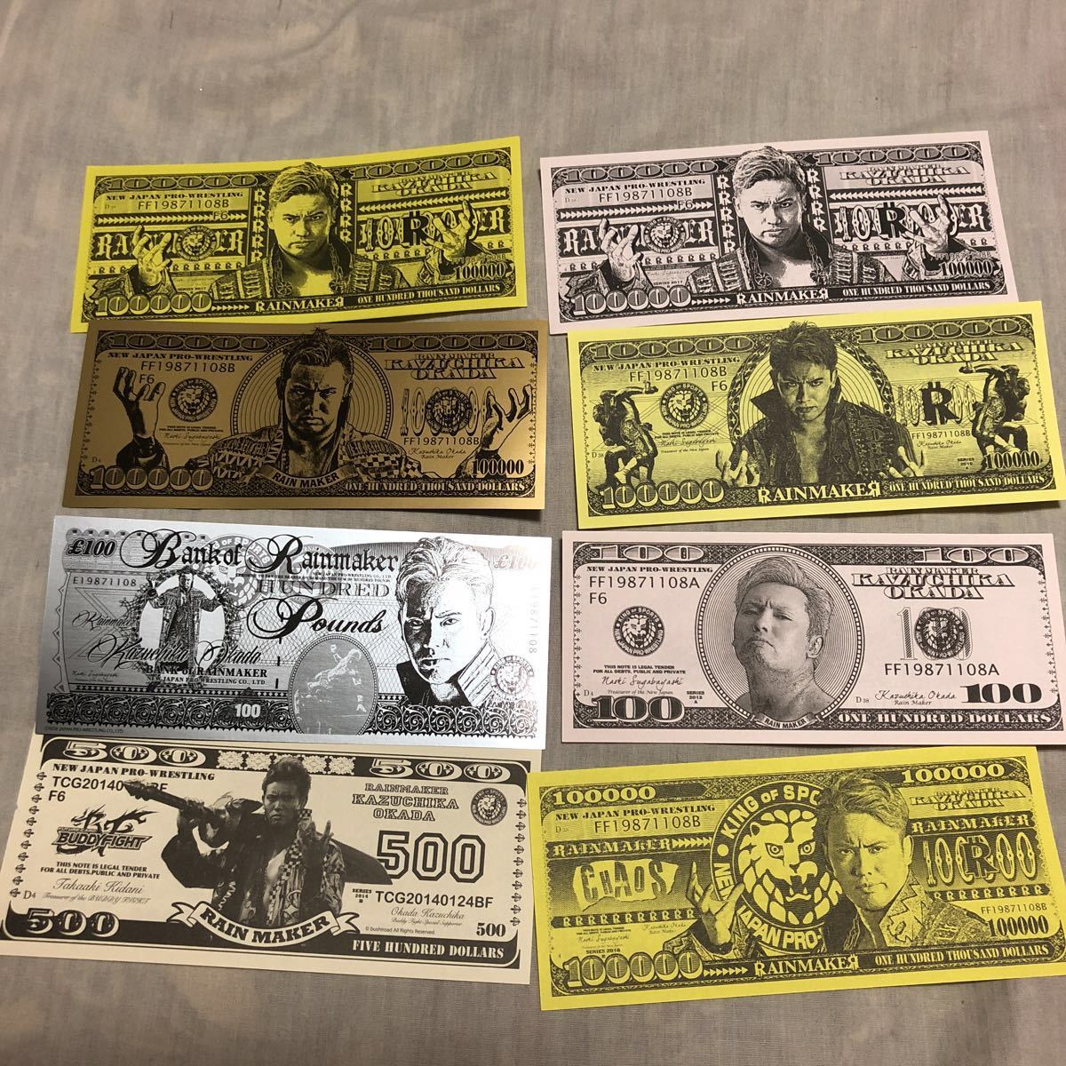 オカダカズチカ ドル札13枚 オカダカズチカドル札13枚