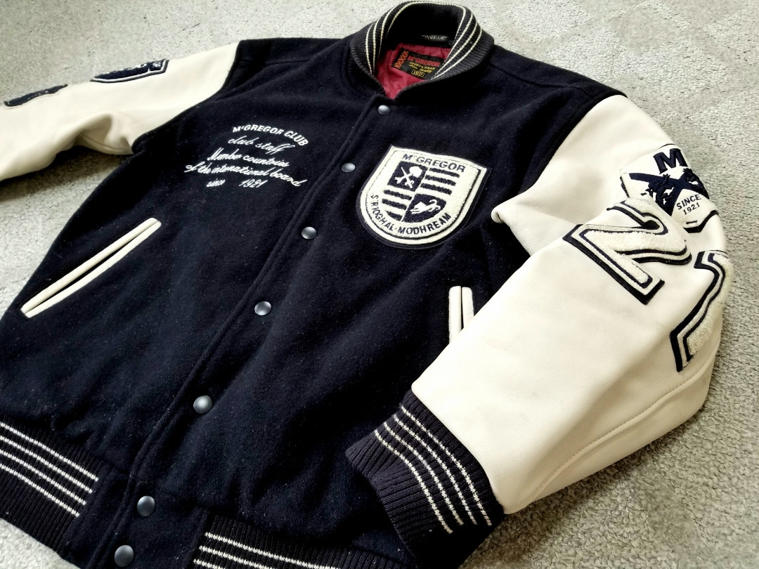 即決で送料無料 良好 80s ～90s Mcgregor マクレガー 袖レザー