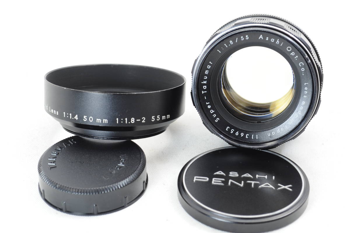 Super Takumar 55mm F1.8 フード付 Y014 ☆前期型☆ Super Takumar