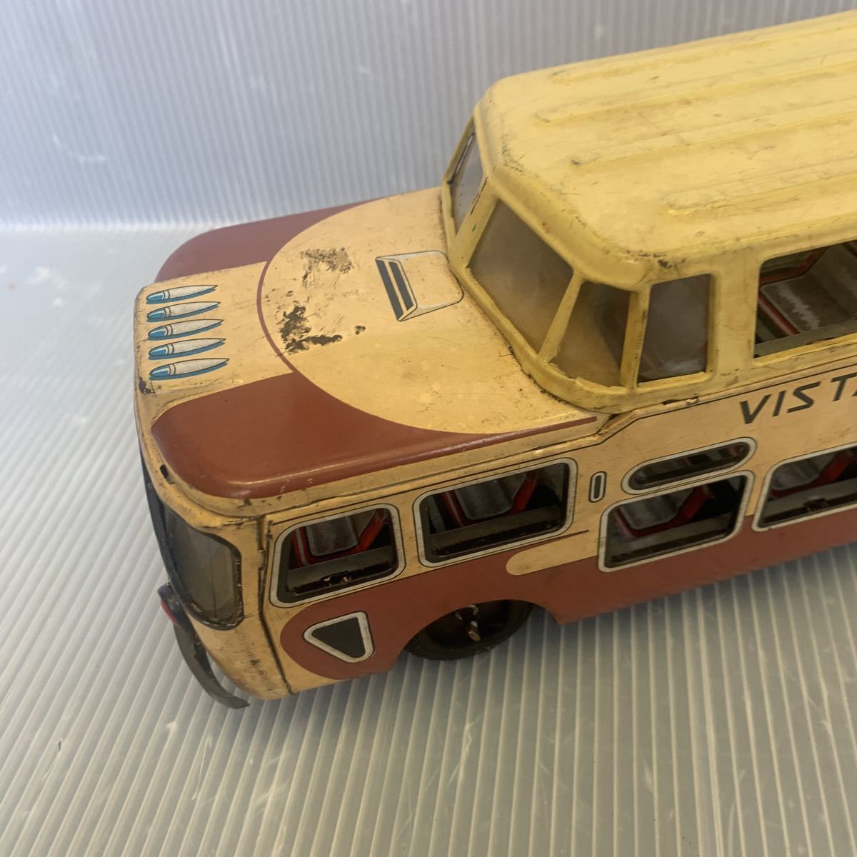 b323 ブリキ 観光バス ビスタコーチ 全長32cm VISTA COACH 昭和レトロ