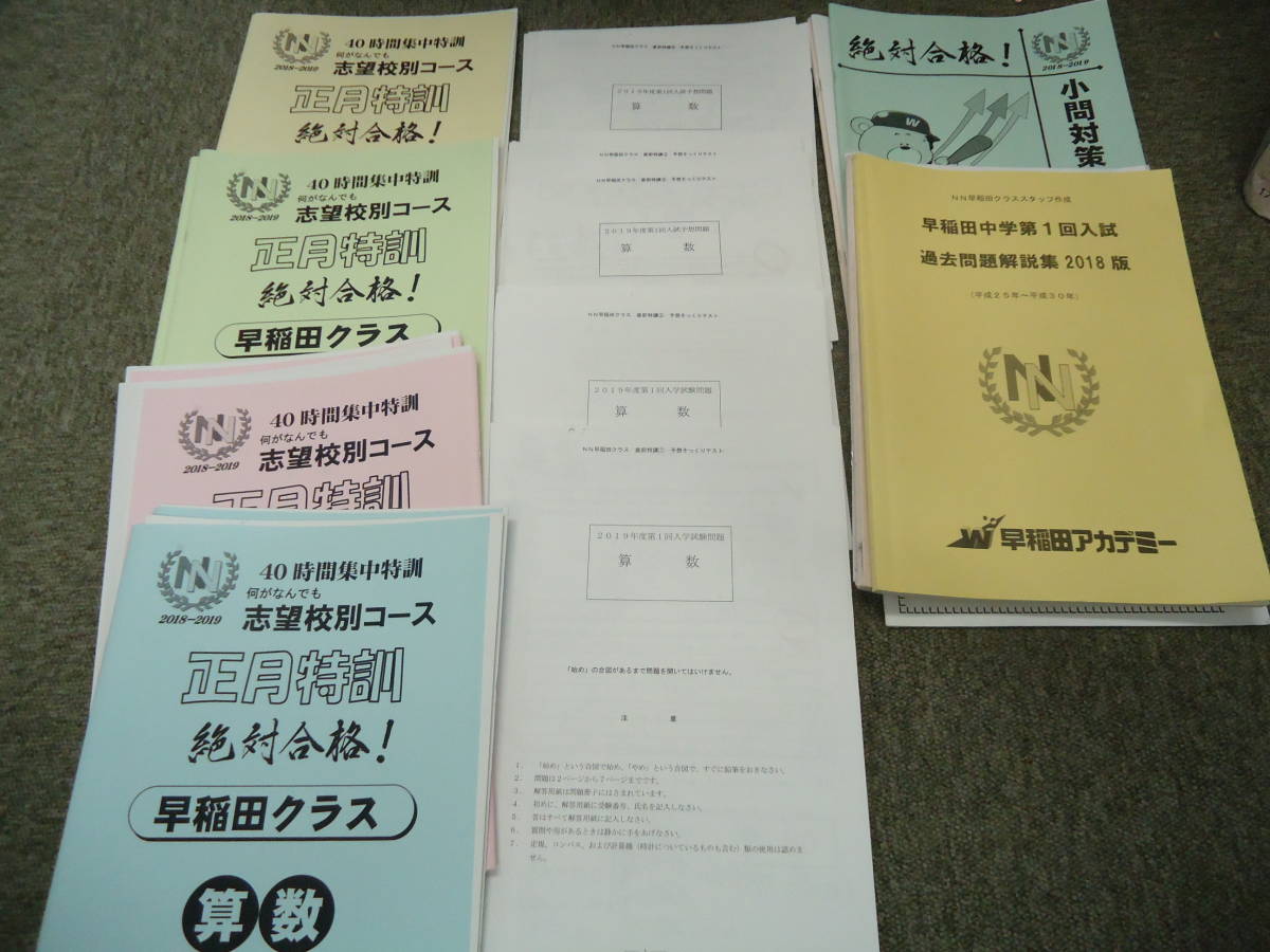 早稲田アカデミー NN早実 夏期集中特訓 国算理社 2021年度版 中古