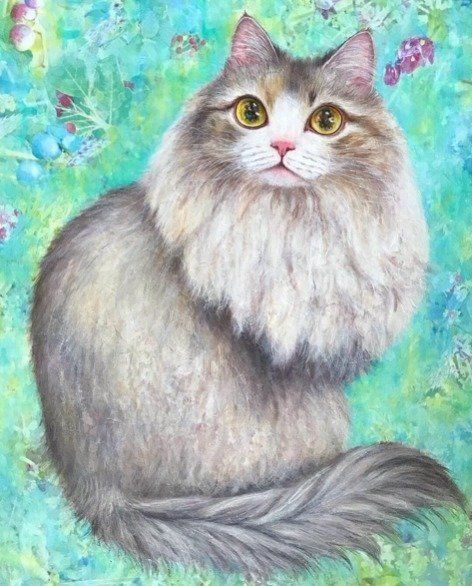 画家「福嶋吾然有」さんの猫のアート作品が素敵すぎる♡｜ねこのきもち