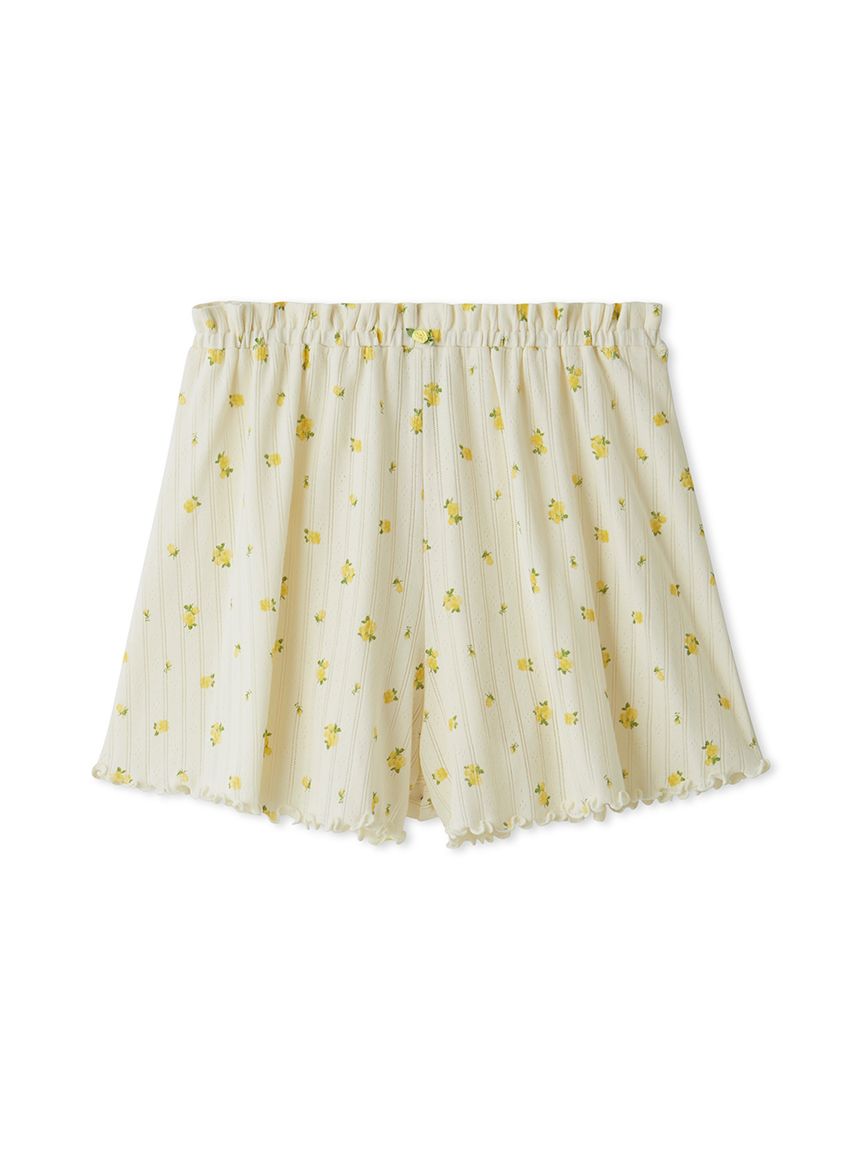 リトルローズ柄針抜きショートパンツ(ショートパンツ)｜ルームウェア