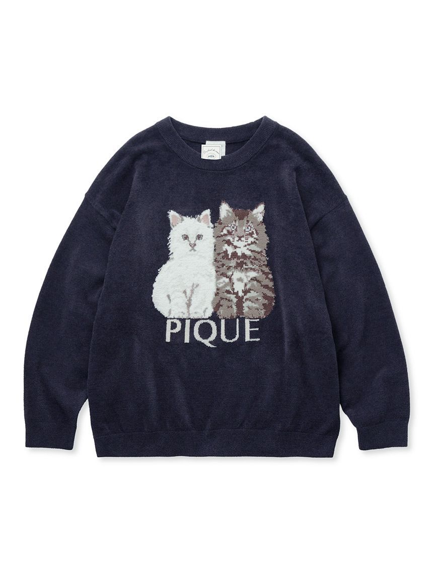 ツインキャットジャガードプルオーバー(ニットプルオーバー)｜ルーム