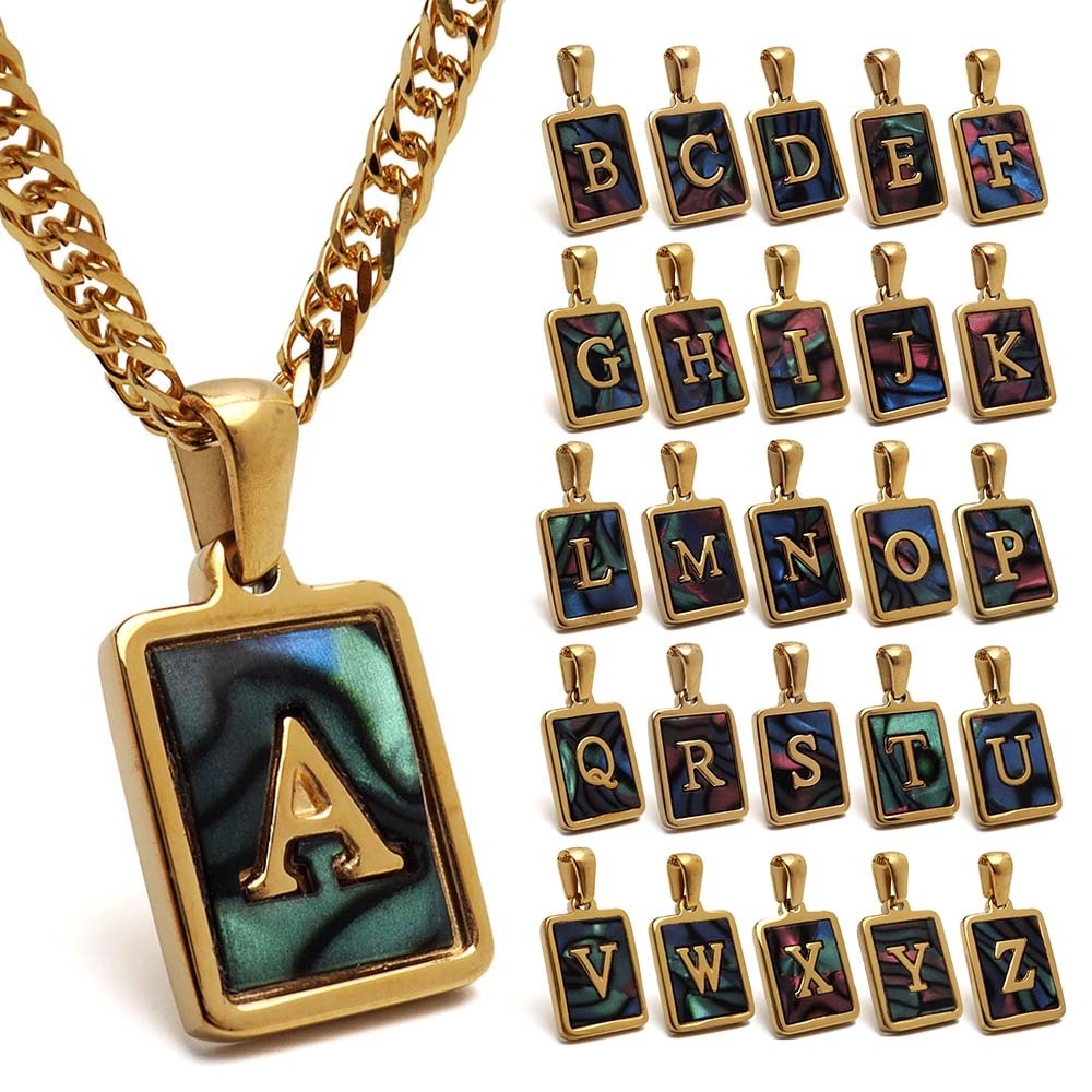 イニシャルネックレス アルファベットネックレス ゴールド ブラック