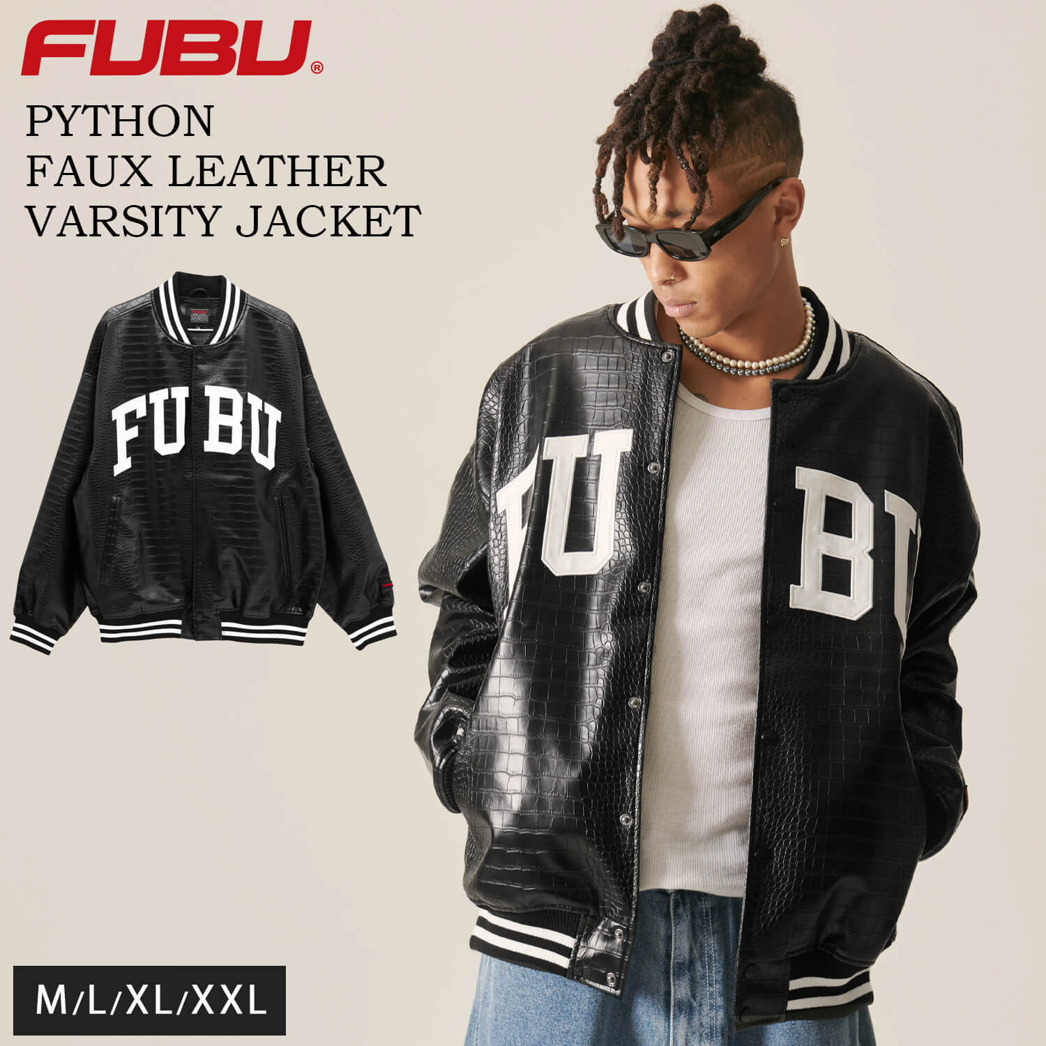 10%OFFセール】 FUBU フブ レザージャケット メンズ パイソン柄