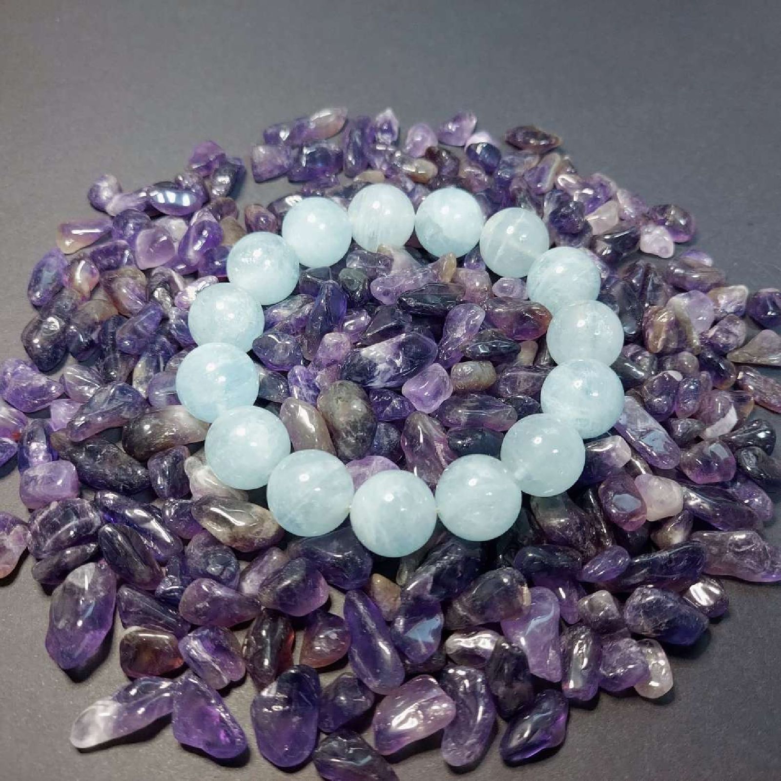 商売繁盛セット］開運桐箱＆浄化さざれアメジスト200g 鬼門封じ