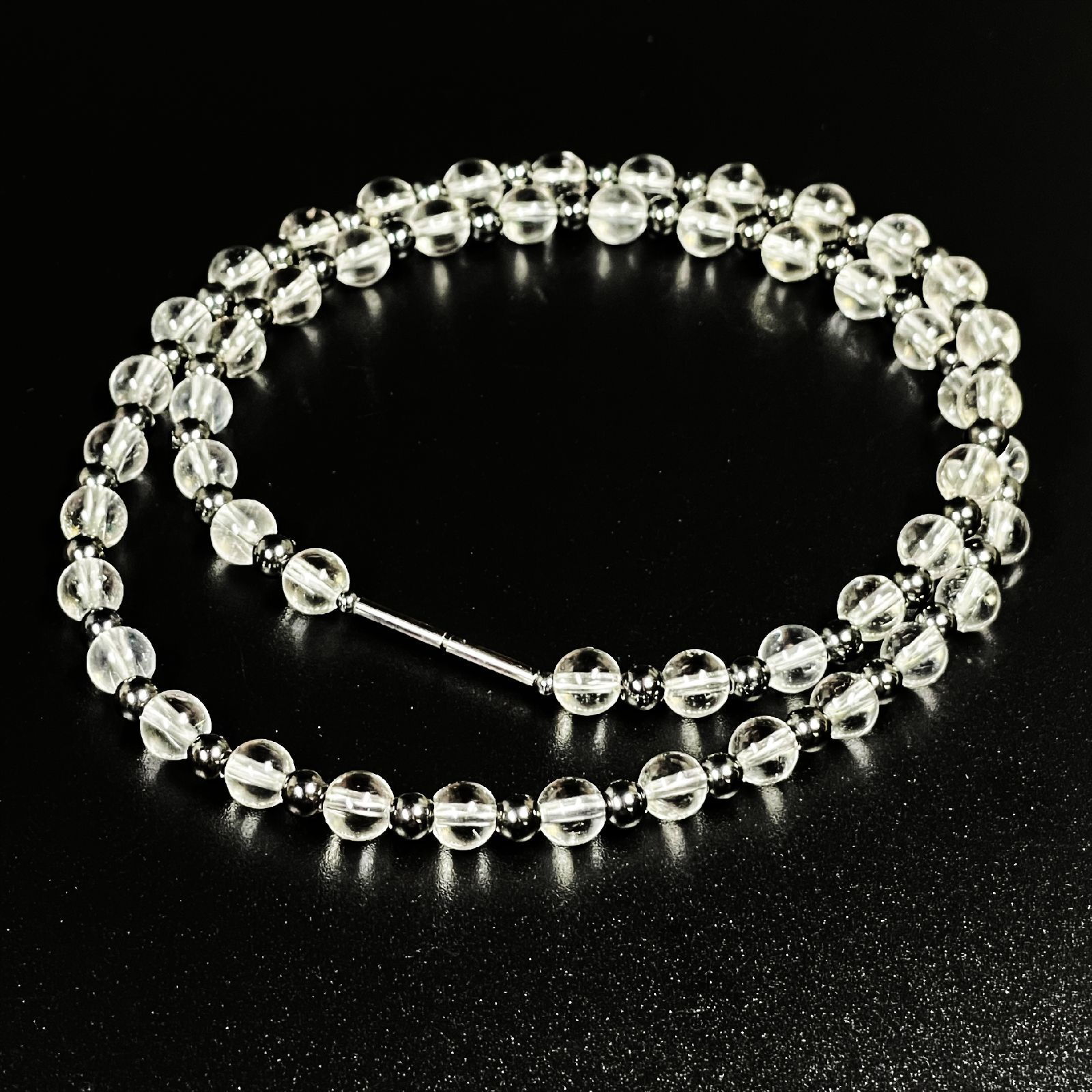 お洒落に決まります］テラヘルツ 本水晶 クリスタル 鉱石 ネックレス