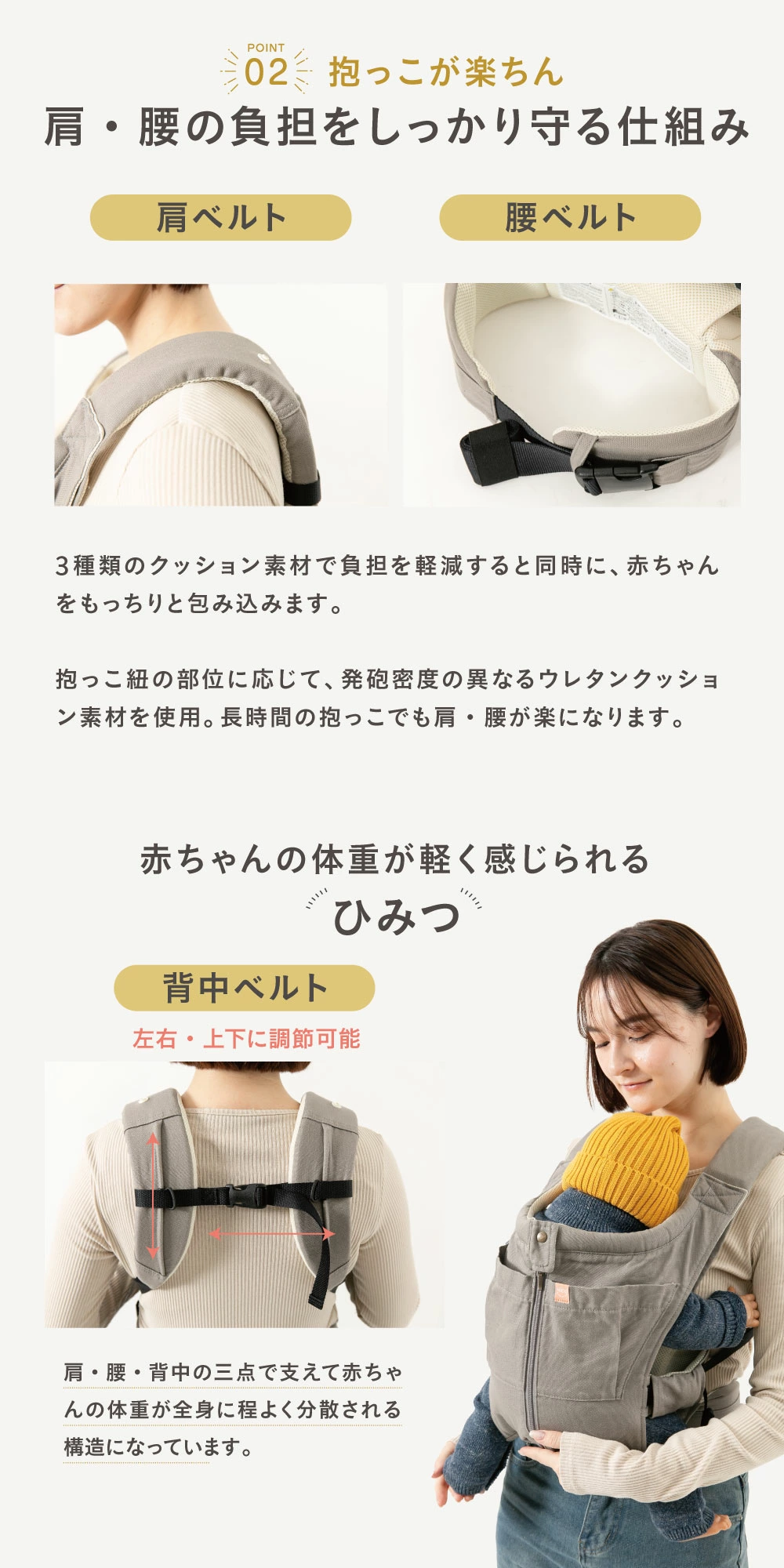 キューズベリー 抱っこ紐 NICO 日本製 メッシュ素材使用 首すわり後 約