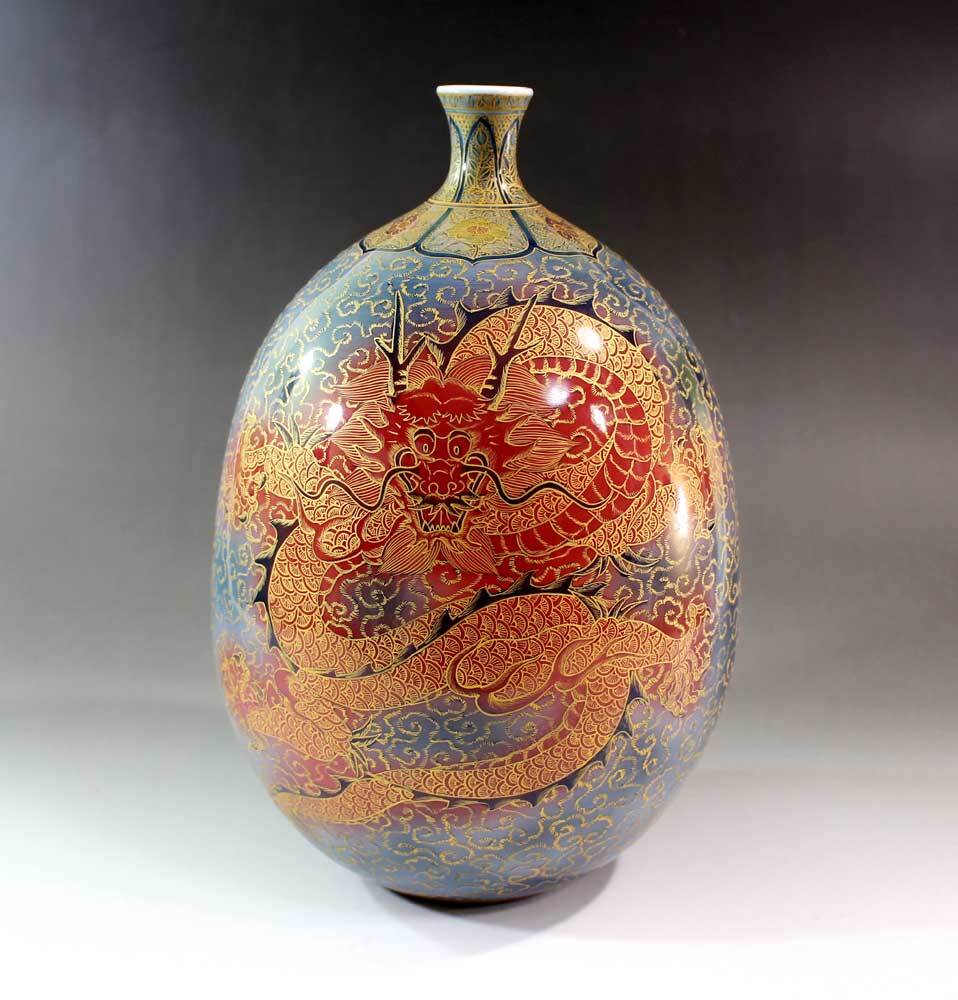 錦彩 壺 壷 藤井錦彩 ?? 飾り壷 在銘 大きい 錦彩 壺 壷 藤井錦彩