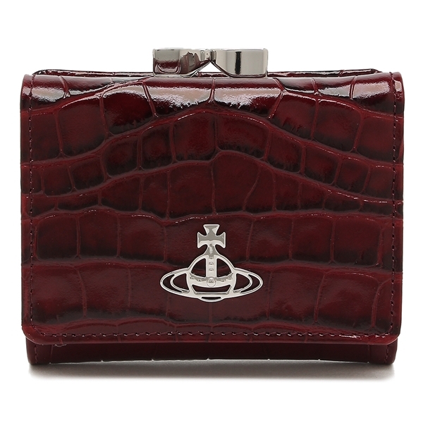 ヴィヴィアンウエストウッド 三つ折り財布 クロコダイル がま口 レッド