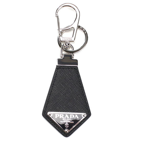 プラダ PRADA トライアングル ロゴプレート付き キーリング