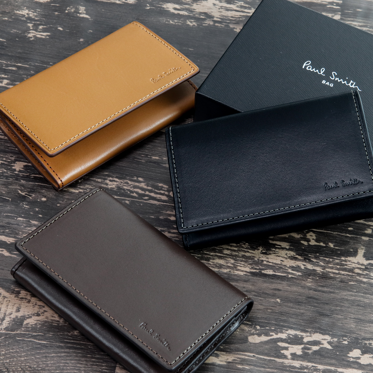 ポールスミス 新品！マルチストライプポイント牛革名刺入れ カード