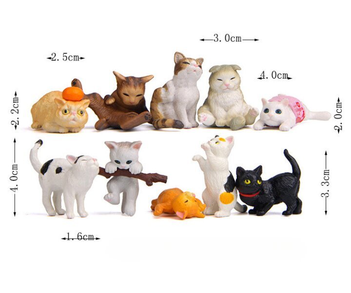 動物フィギュア 猫の日常10体セット コケリウム テラリウムフィギュア