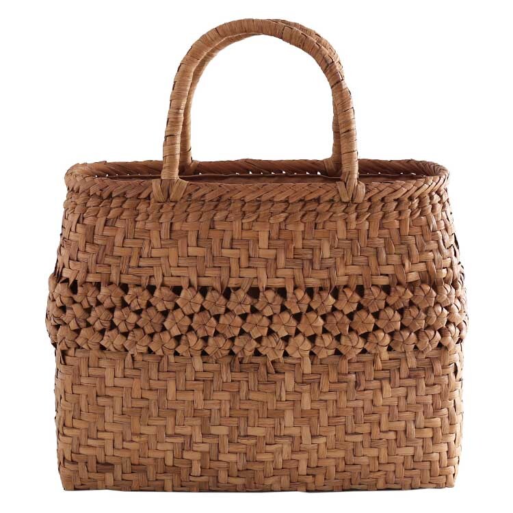 山葡萄 かごバッグ 網代編み 六角花編み レディース 目隠し布 大人