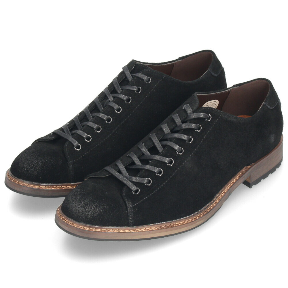 メンズ カジュアルシューズ 本革 靴 革 スエード ブラック 黒 ダーク