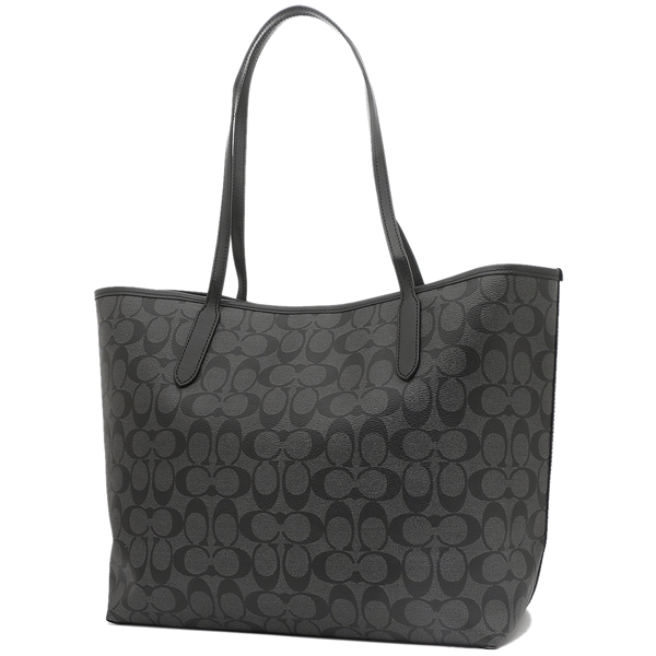 コーチ アウトレット トートバッグ シグネチャー グレー ブラック
