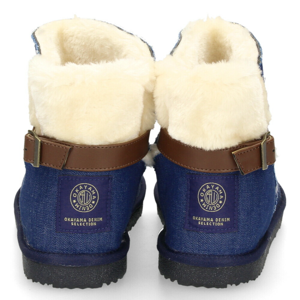 ムートンブーツ レディース ショート 岡山デニム 撥水 防寒 軽量