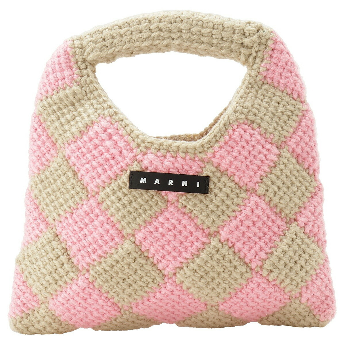 マルニ MARNI ダイアモンドクロシェ かぎ針編み ハンドバッグ