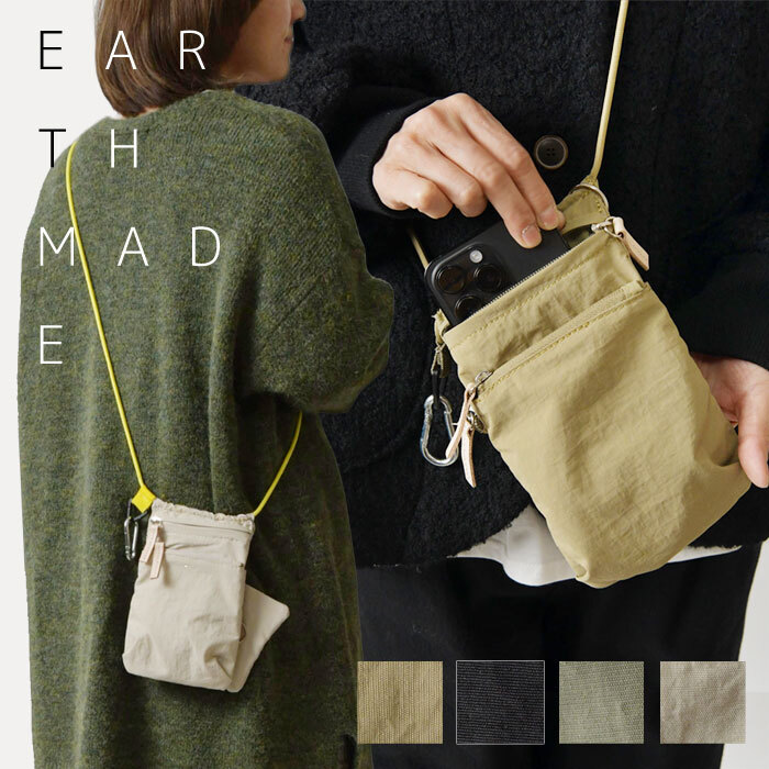EARTH MADE アースメイド】 6POCKET INSIDE PRINT MINI SHOULDER / 6